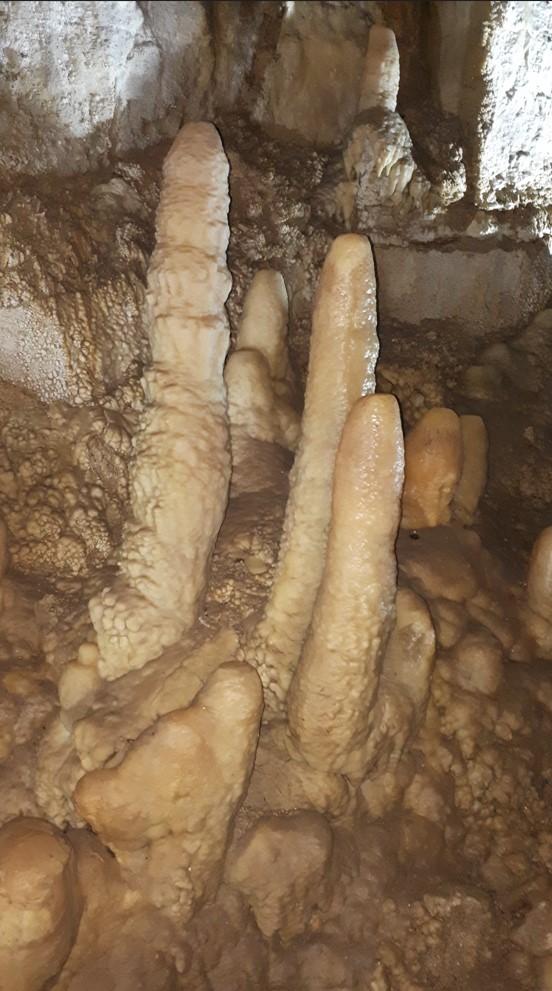 Сталагмиты в пещере Нового Афона.